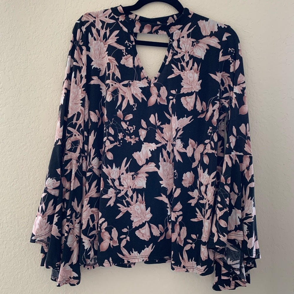 Bell Sleeve Floral Top